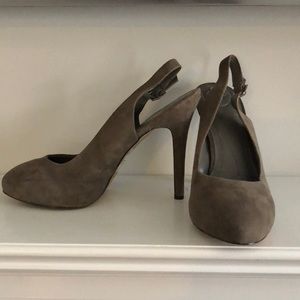 BCBG Generation Gray Suede Slingback Heel